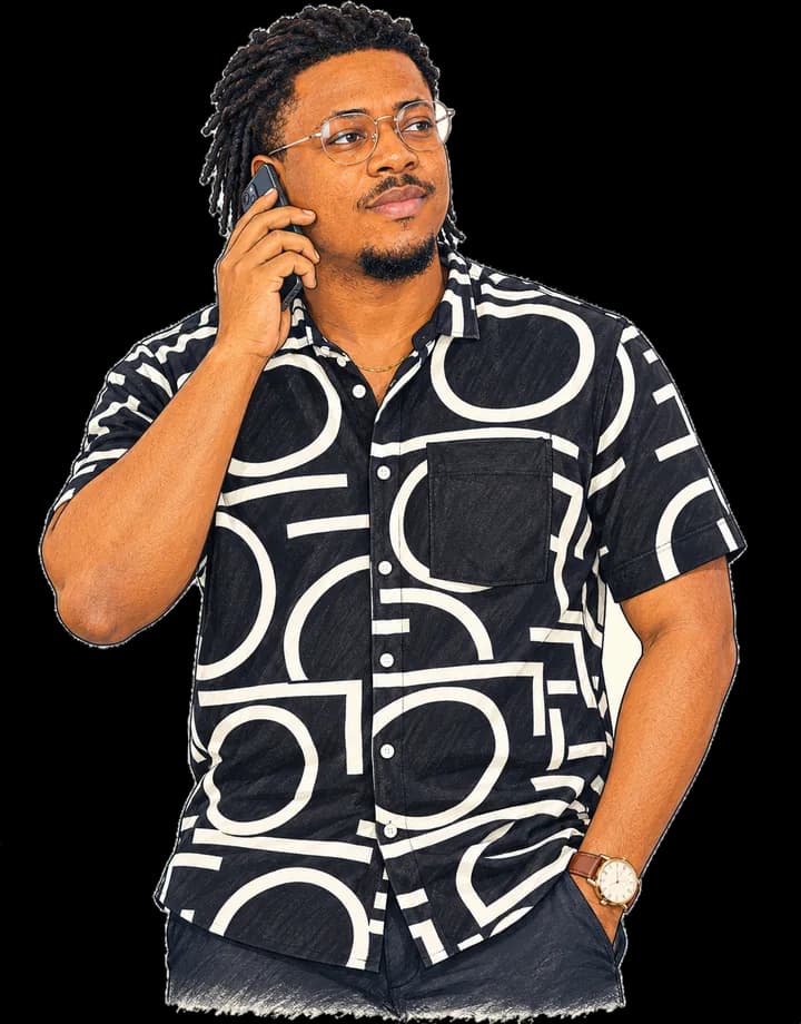 Me, taking his call.